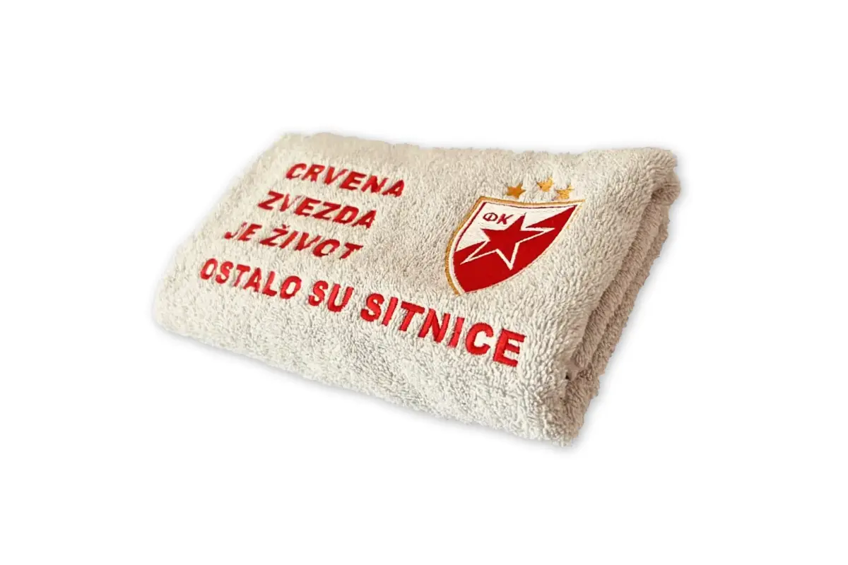 Peškir sa vezom Crvena Zvezda 30x50